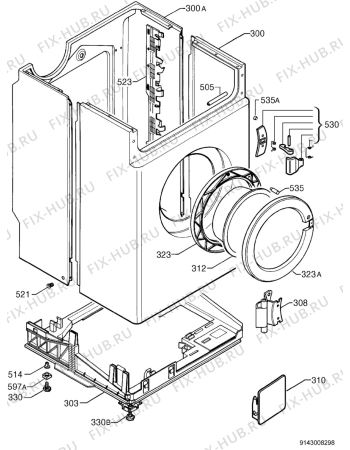 Взрыв-схема стиральной машины Electrolux EWS1046 - Схема узла Housing 001